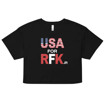 USA for RFK JR Women’s Crop Top - TEAM KENNEDY. All rights reserved