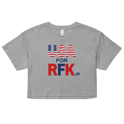 USA for RFK JR Women’s Crop Top - TEAM KENNEDY. All rights reserved