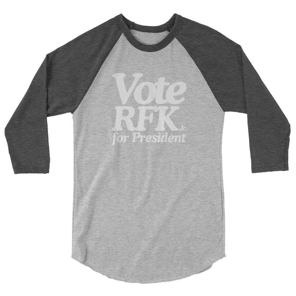 Vote RFK Jr. 3/4 Sleeve Raglan Shirt - TEAM KENNEDY. All rights reserved