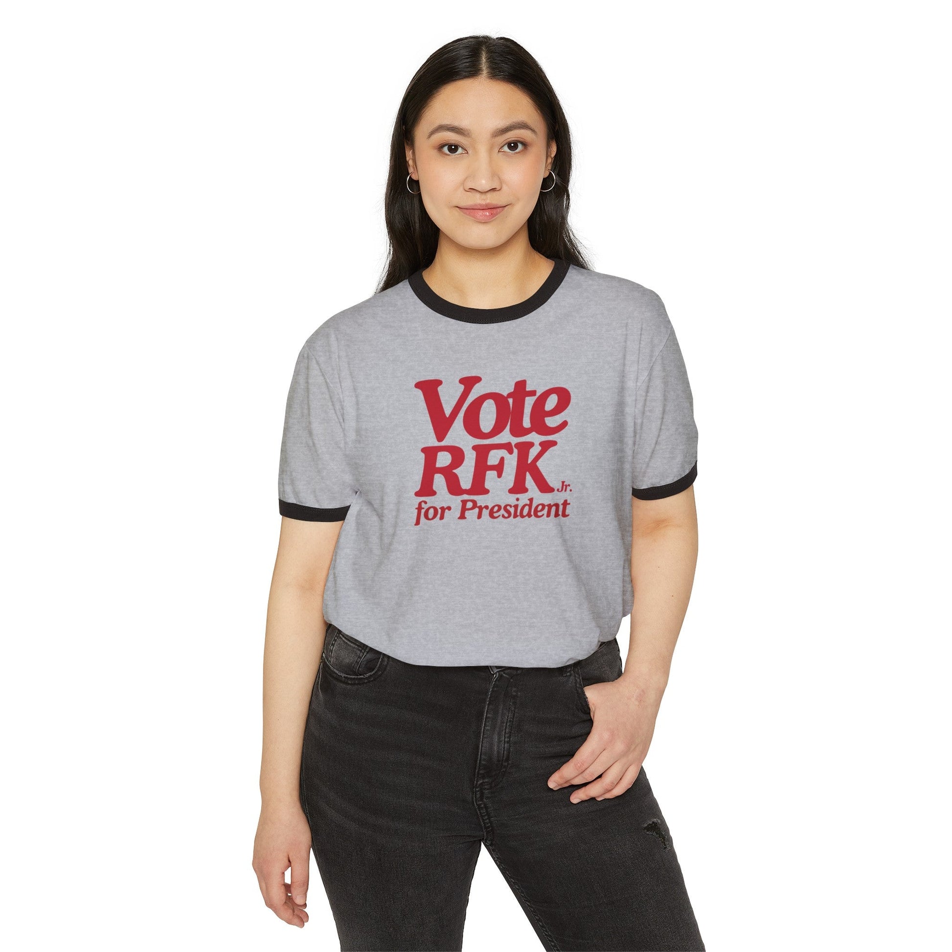 Vote RFK JR. Unisex Ringer Tee - Team Kennedy Official Merchandise