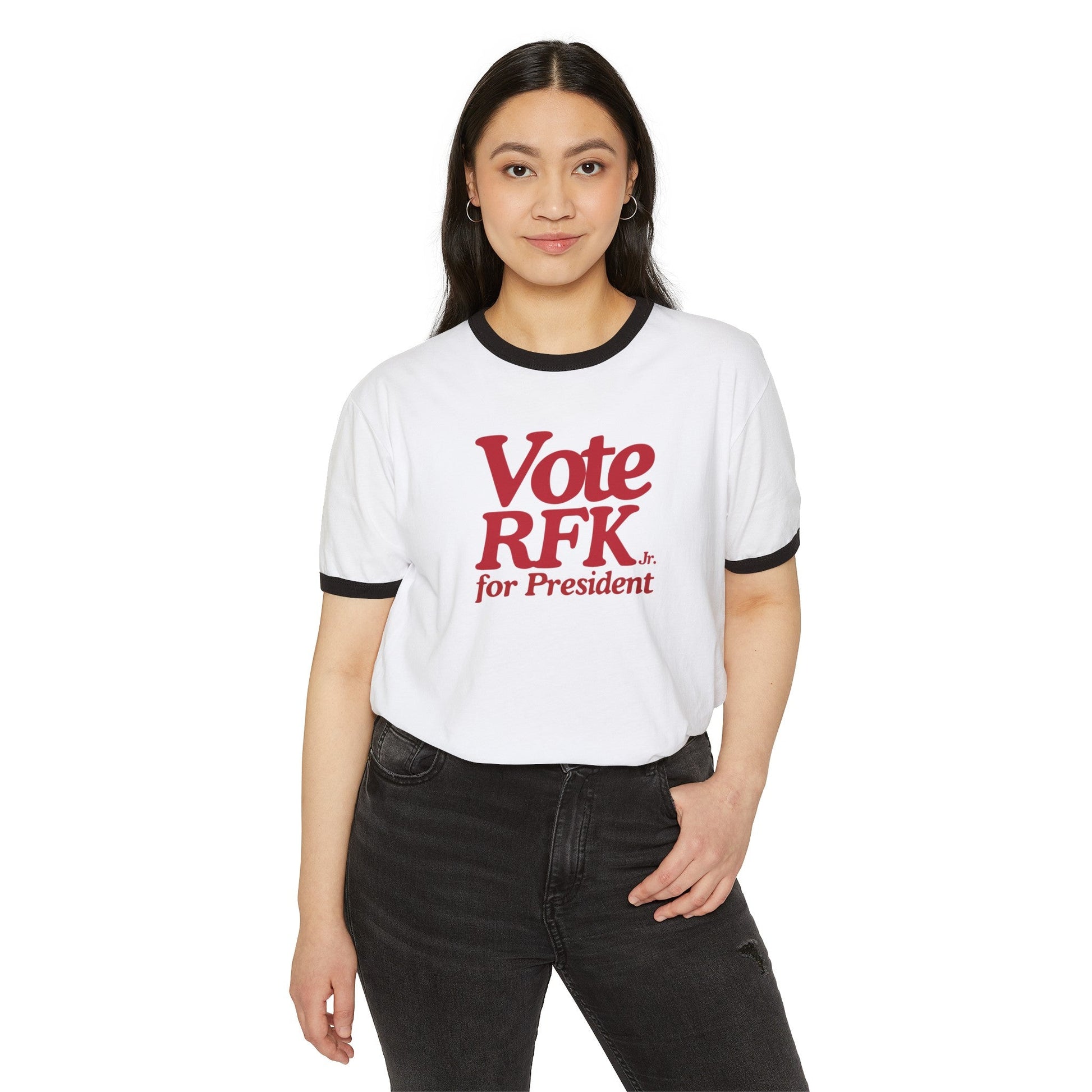 Vote RFK JR. Unisex Ringer Tee - Team Kennedy Official Merchandise