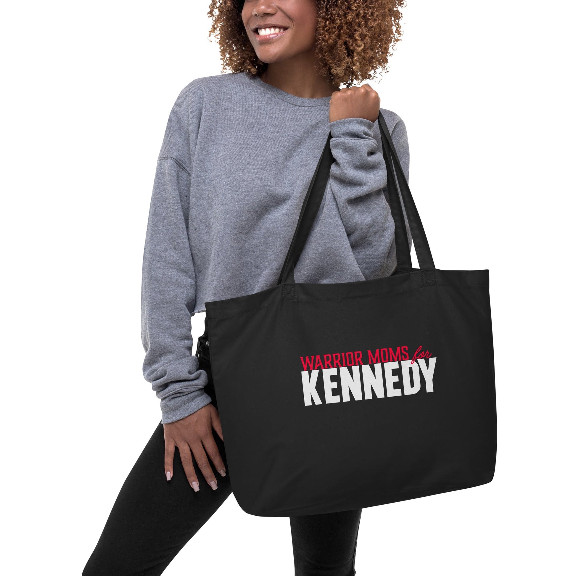 Warrior Moms for Kennedy Large Organic Tote Bag - TEAM KENNEDY. All rights reserved