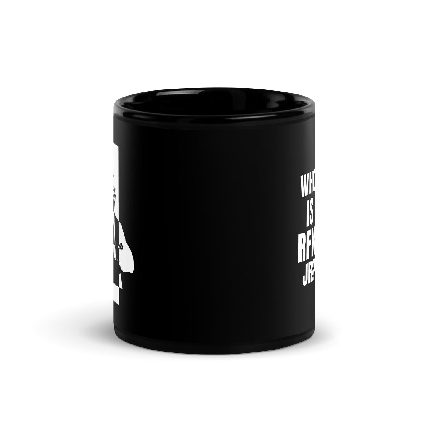 Who is RFK Jr? Black Glossy Mug - Team Kennedy Official Merchandise