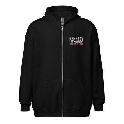 Who is RFK Jr? Embroidered Unisex Zip Hoodie - Team Kennedy Official Merchandise